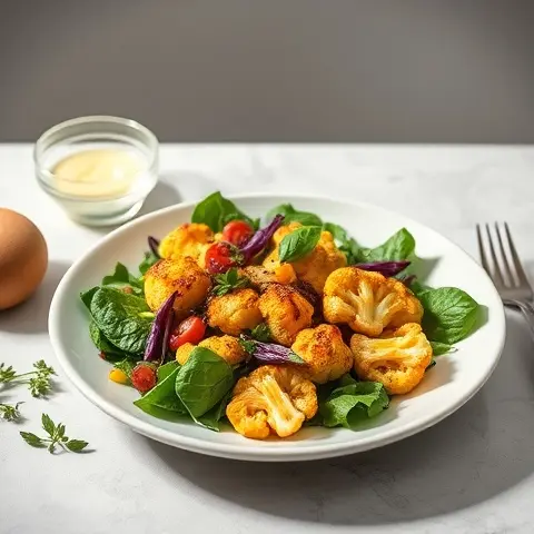 Charred Cauliflower & Turmeric Yogurt Dressing Salad