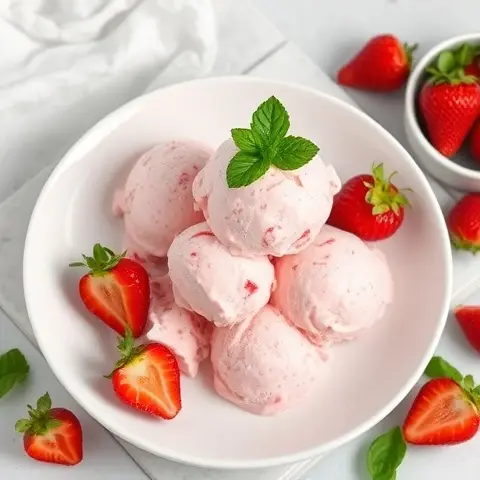 Strawberry Basil Nice Cream