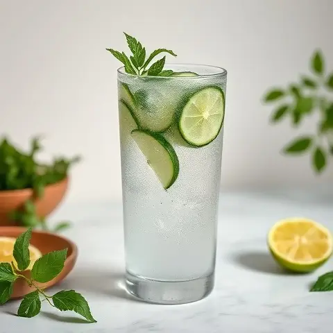 Refreshing Cucumber-Lime Sparkling Water Infusion