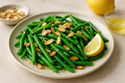 Lemon-Garlic Green Beans Almondine (No Butter)