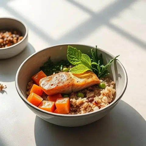 Salmon Poke Bowl with Brown Rice, Edamame & Seaweed