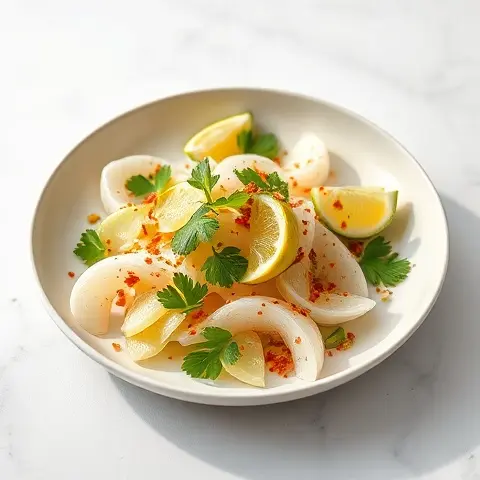 Refreshing Jicama, Cilantro & Lime Salad with Chili Flakes