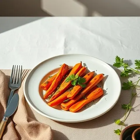 Ras el Hanout Roasted Carrot Plate with Fresh Parsley
