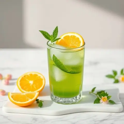 Refreshing Cold-Brewed Green Tea with Citrus Zest