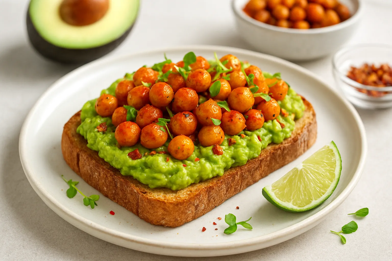 Spicy Chickpea & Avocado Toast