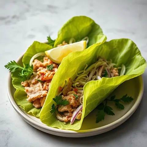 Turkey and Avocado Lettuce Wraps with Cilantro-Lime Slaw