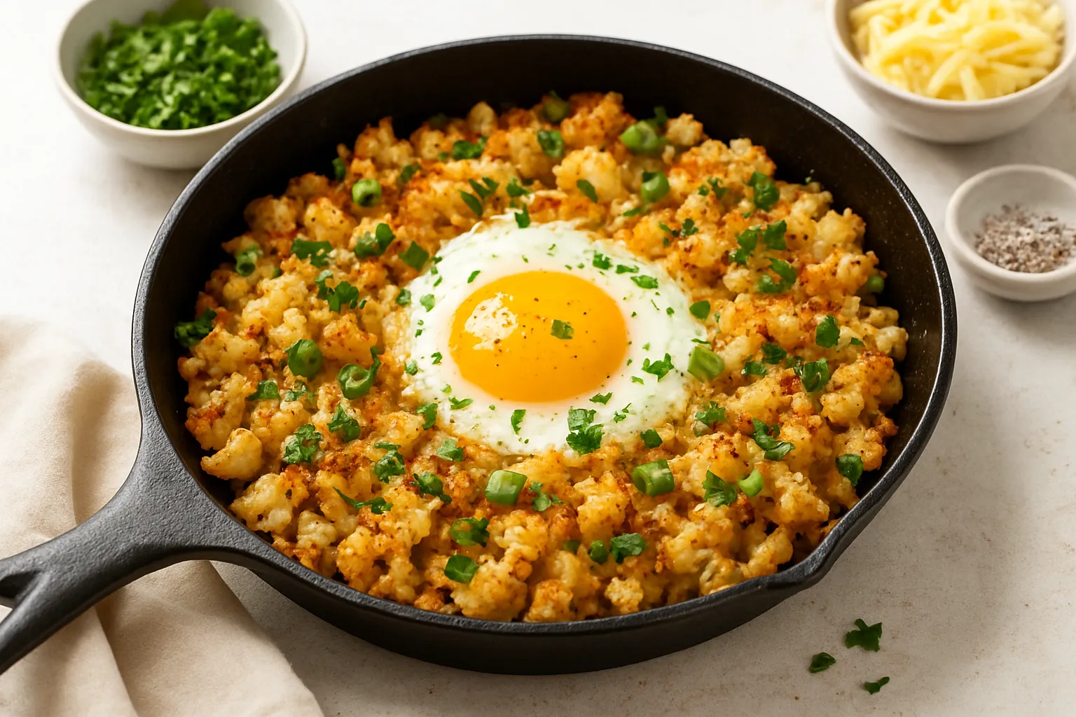 Cauliflower Hashbrown & Egg Skillet