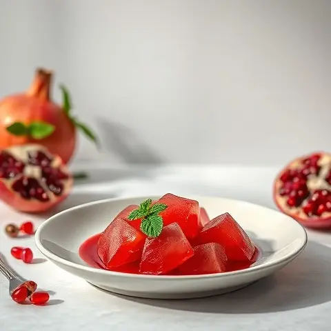 Refreshing Pomegranate Gelée with Mint