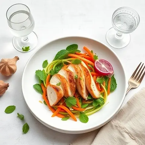 Vietnamese-Style Garlic Chicken Salad