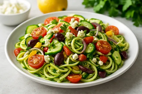 Zoodle Greek Salad with Feta