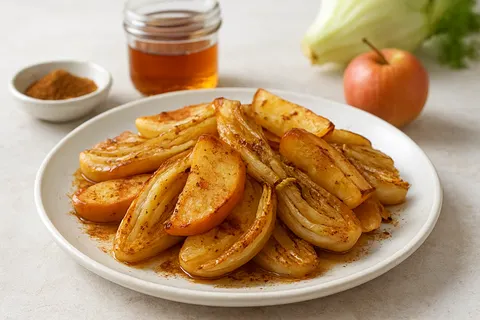Roasted Cinnamon-Spiced Fennel & Apple Dessert