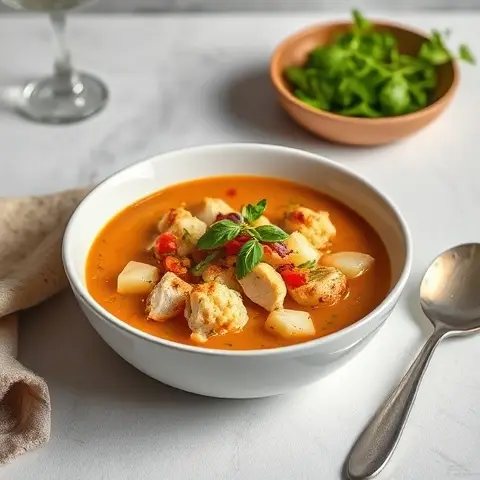Chicken and Cauliflower Tortilla-Free Soup