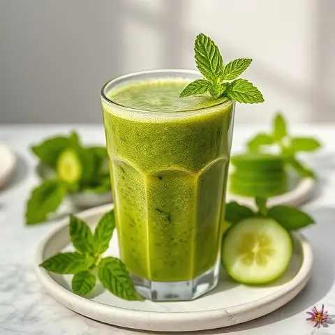 Collagen Greens Smoothie with Cucumber and Mint
