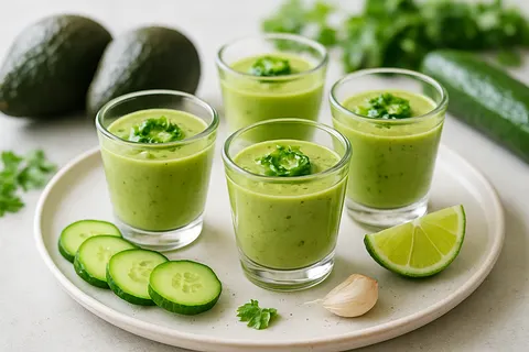 Chilled Avocado & Cucumber Soup Shots