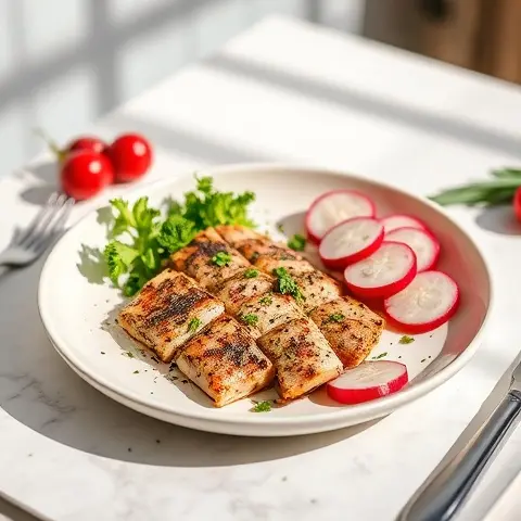 Black Cardamom & Pepper Seared Tuna with Zesty Radish Salad