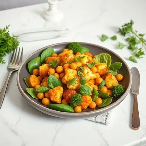 Harissa-Roasted Cauliflower & Chickpea Salad