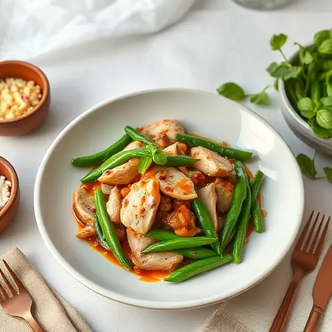 Thai Basil Turkey Stir-Fry with Green Beans