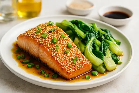 Sesame-Crusted Salmon with Bok Choy