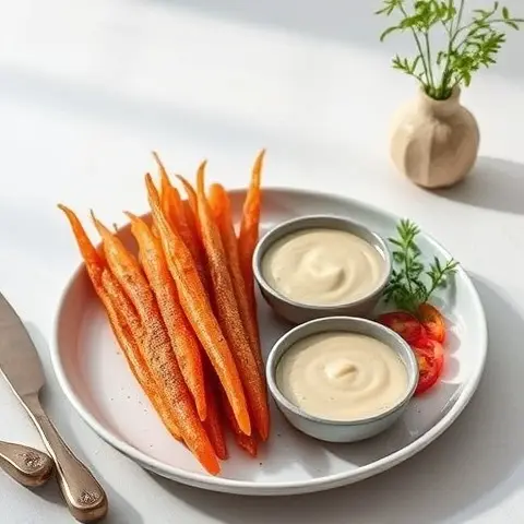 Za’atar Carrot Sticks with Lemon Tahini Dip