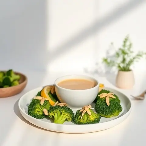 Garlic-Lemon Broccoli Bites with Tahini