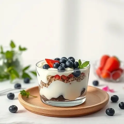 Greek Yogurt Parfait with Blueberries & Chia