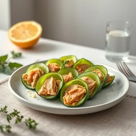 Lemon-Pepper Tuna Cucumber Rolls