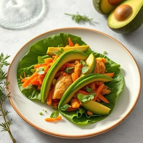 Tandoori Chicken & Avocado Collard Wraps