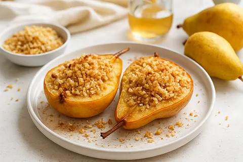 Baked Pears with Almond-Coconut Crumble