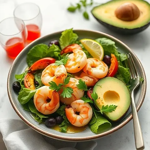 Grilled Shrimp and Avocado Salad with Lime Vinaigrette