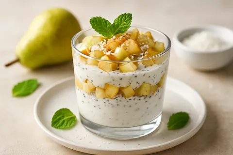 Nutritious Pear and Coconut Yogurt Parfait
