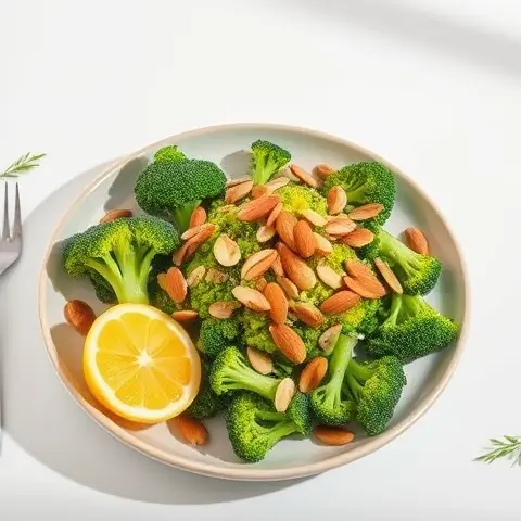 Detox Broccoli, Turmeric & Almond Salad with Lemon