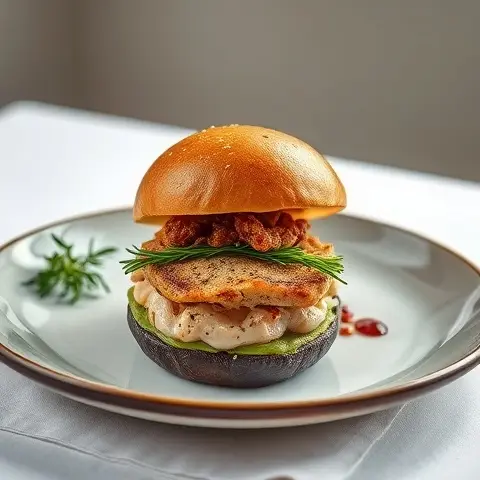 Peppercorn-Crusted Tuna Sliders on Portobello “Buns”