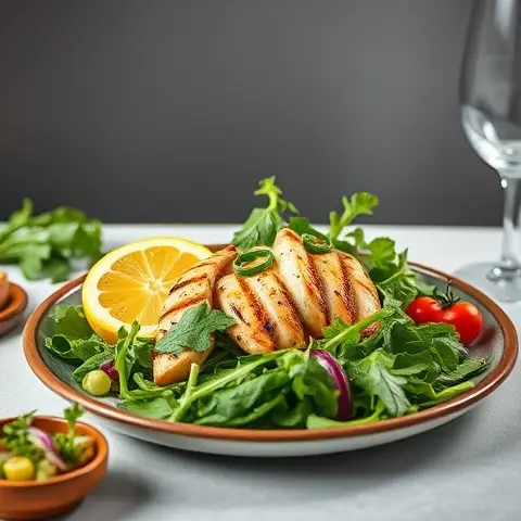 Lemon-Scallion Grilled Chicken & Arugula Salad
