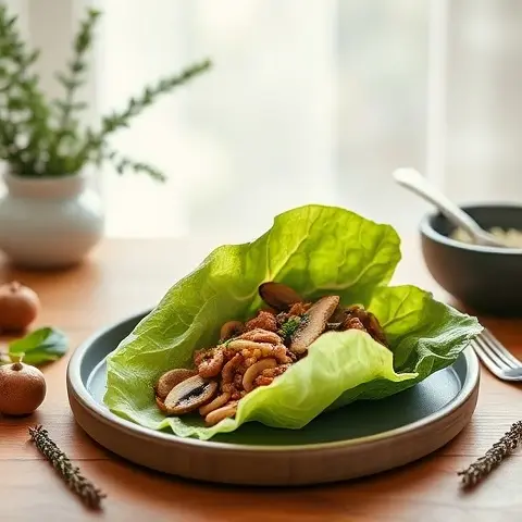 Turkey & Mushroom Lettuce Wraps with Thyme