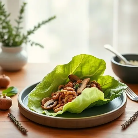 Turkey & Mushroom Lettuce Wraps with Thyme