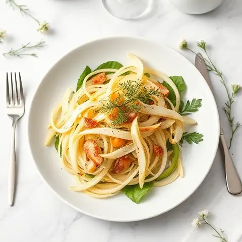 Grated Kohlrabi, Apple Cider & Dill Salad