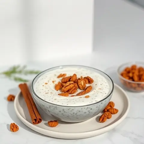Coconut Chia Pudding with Cinnamon & Walnuts