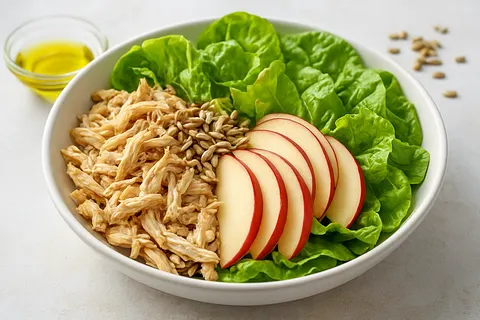 Fresh Apple & Sunflower-Seeds Chicken Bowl with Lettuce