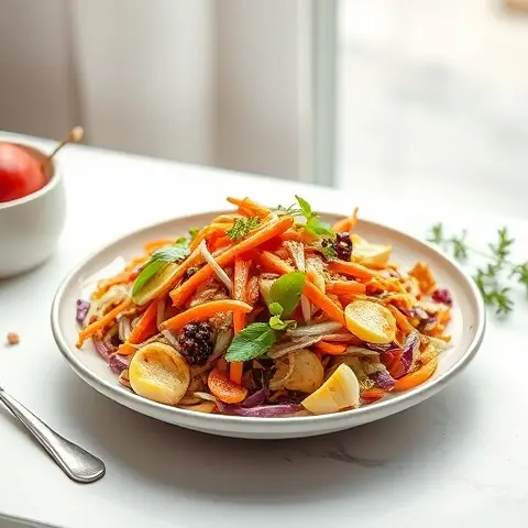 Cabbage, Carrot & Apple Cider Vinaigrette Slaw