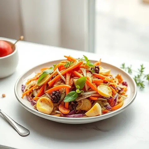 Cabbage, Carrot & Apple Cider Vinaigrette Slaw