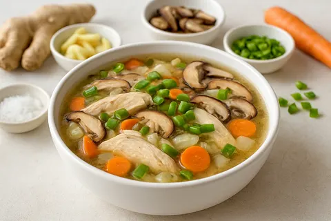 Chicken, Ginger & Mushroom Clear Broth