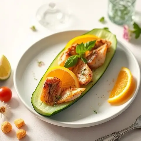 Citrus-Ginger Sardine Cucumber Boats