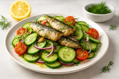 Sardine and Cucumber Salad with Lemon-Dill Dressing