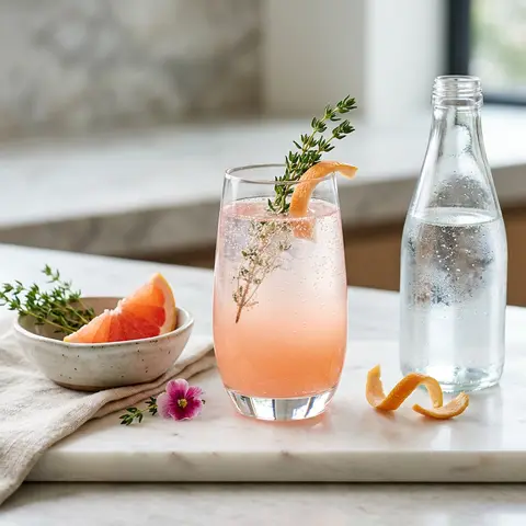 Sparkling Grapefruit Thyme Elixir