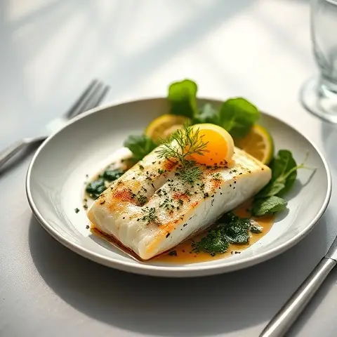 Citrus-Dill Baked Cod with Spinach