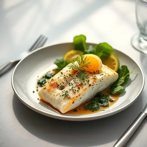 Citrus-Dill Baked Cod with Spinach