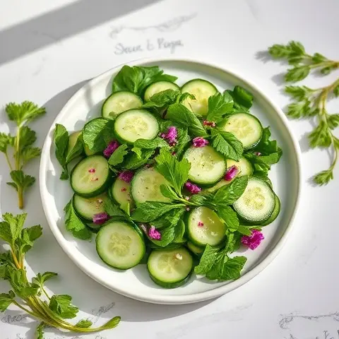 Fresh Herb Salad of Parsley, Cucumber & Fennel