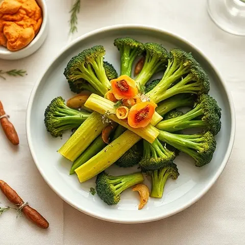 Turmeric-Ginger Roasted Broccoli Stems