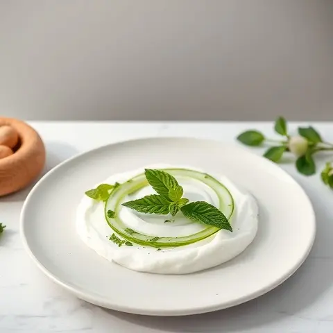 Fresh Cucumber & Mint Yogurt Dip Plate