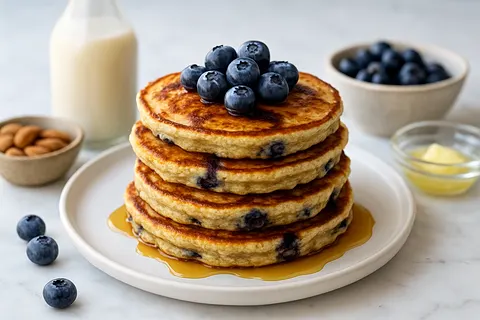 Keto Blueberry Almond Pancakes (No Sugar)